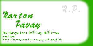 marton pavay business card